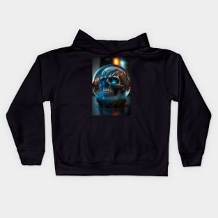 Skull preserved in glass globe Kids Hoodie